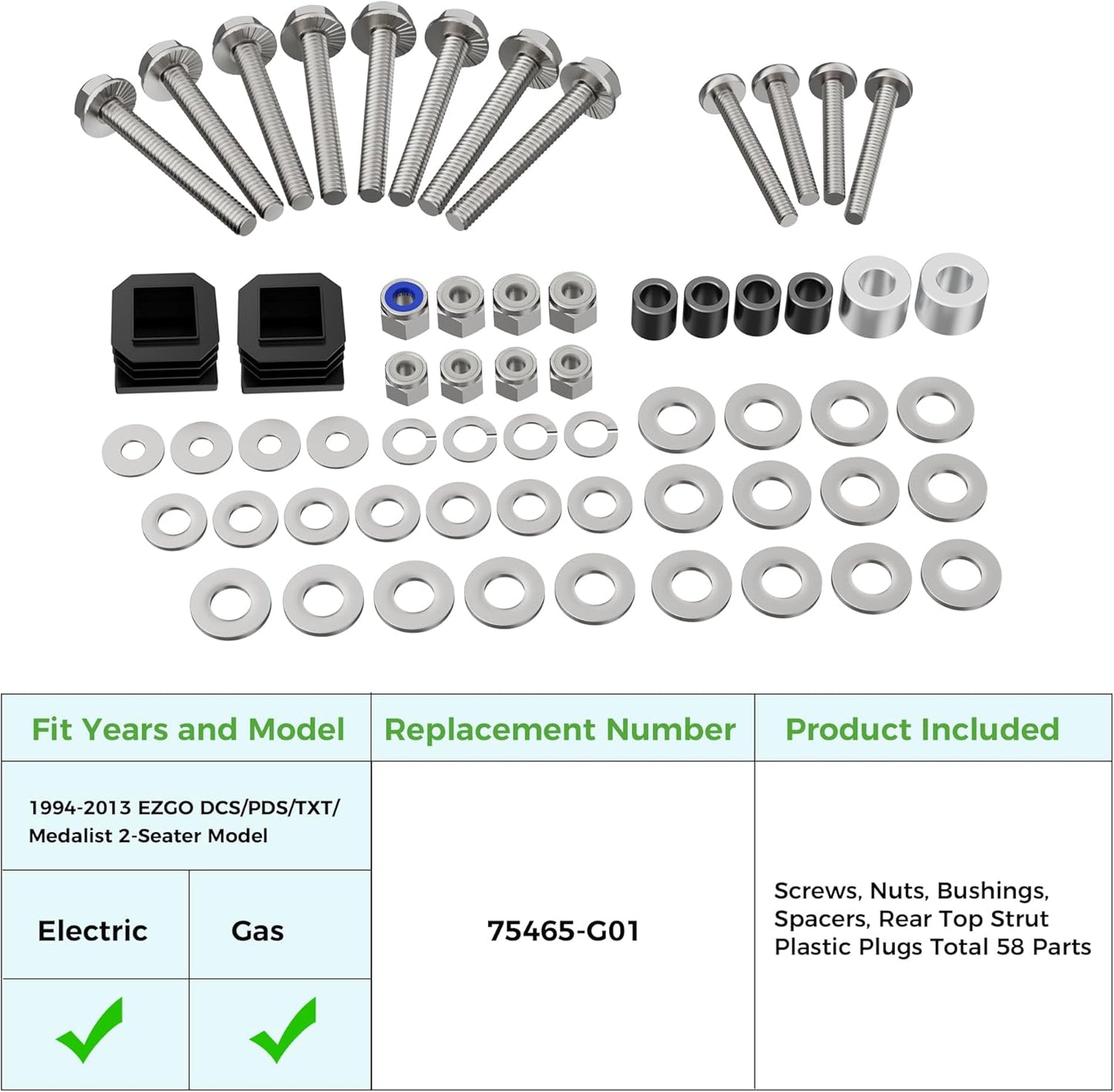 Golf Cart Suntop Hardware Kit