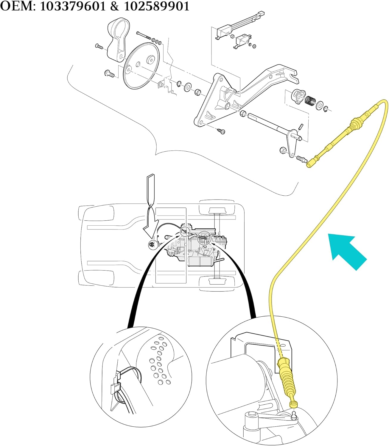 Club Car Precedent FNR Cable (2006-2015)
