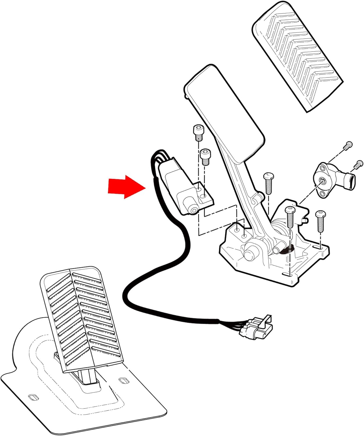 10L0L Accelerator and Brake Pedal Switch for EZGO RXV 2008-up