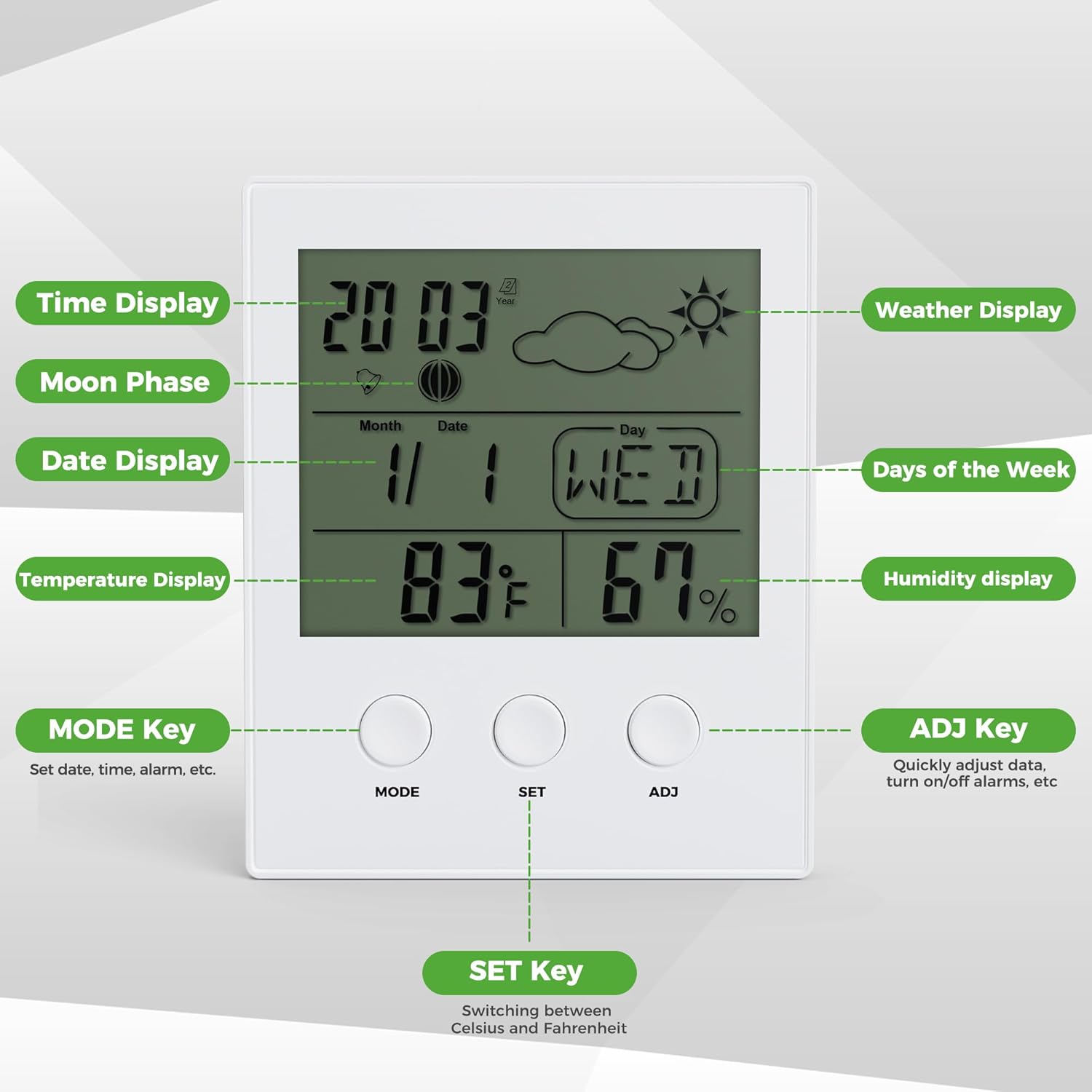10L0L 4" HD Weather Station Clock
