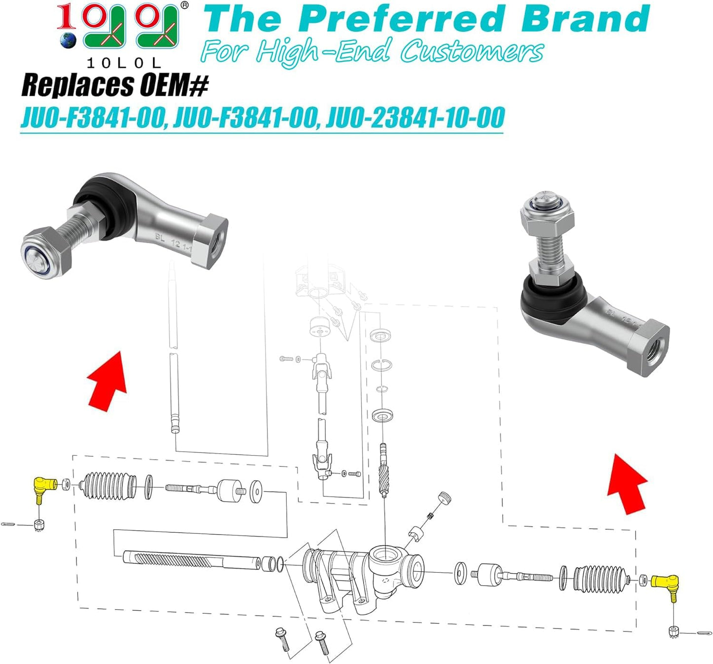 Yamaha Golf Cart Tie Rod Ends for G22 G27 G29 Drive
