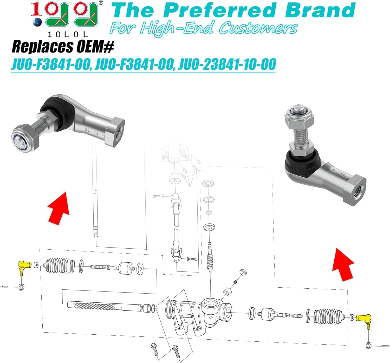 Yamaha Golf Cart Tie Rod Ends for G22 G27 G29 Drive