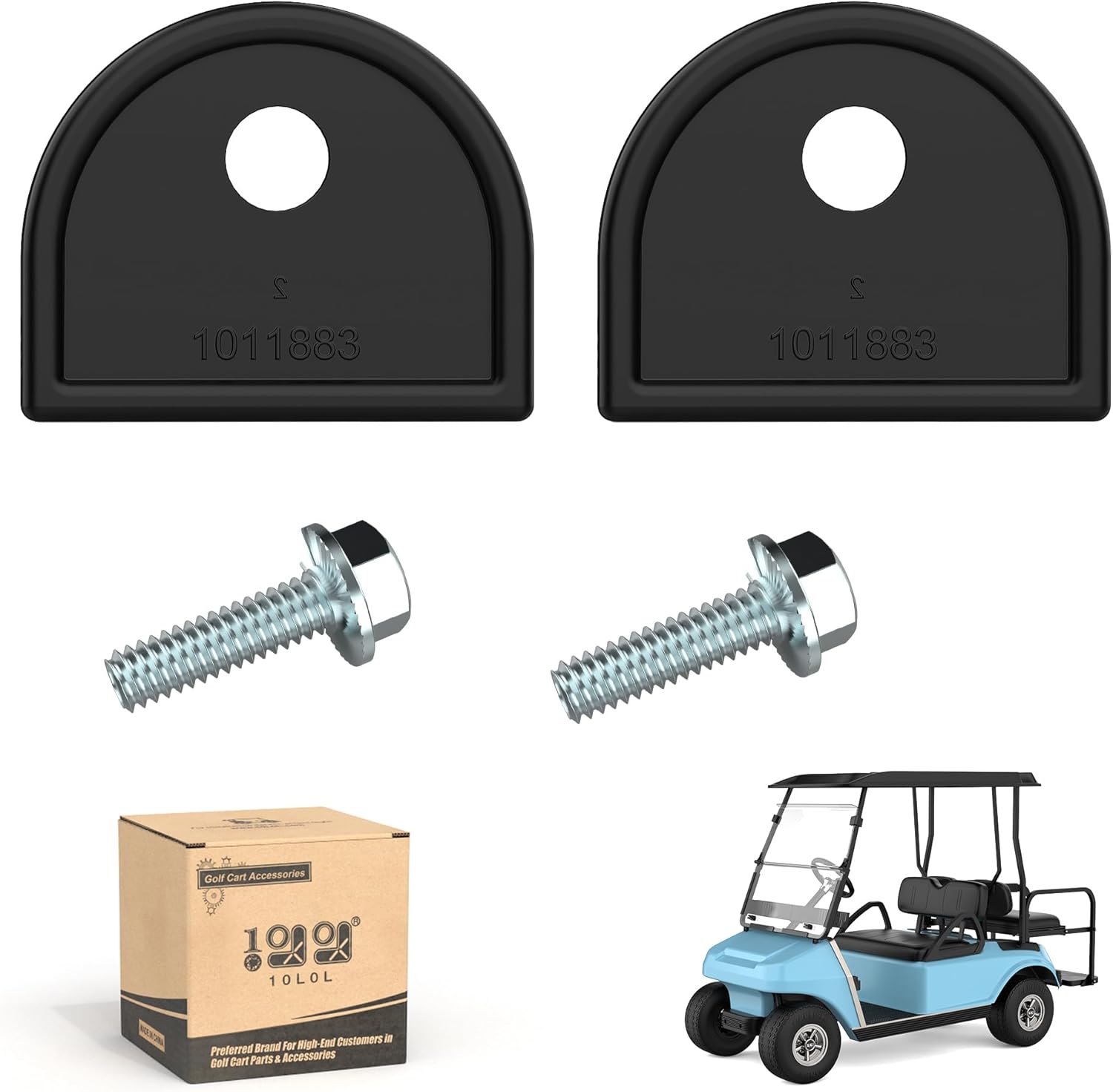 Golf Cart Front Top Strut Mount Pads with Stainless Steel Screws Kit ...