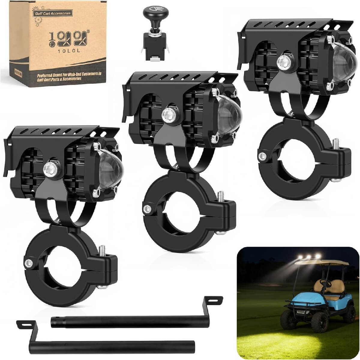 10L0L 5000 Lumens Universal Spot Flood LED Work Light Kit