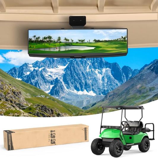 Golf Cart Mirror Rear View With Light Bead