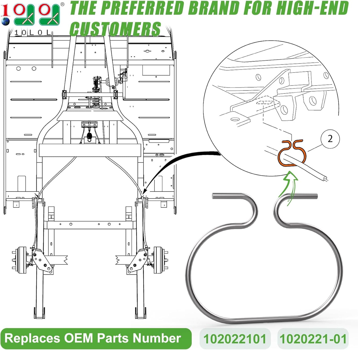10L0L Club Car DS Stainless Steel Brake Cable Hanger