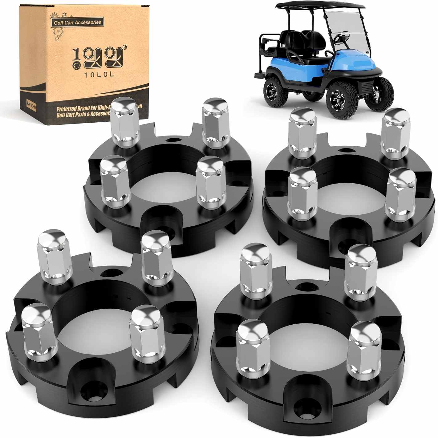 10L0L 1-Inch Golf Cart Wheel Spacers Kit
