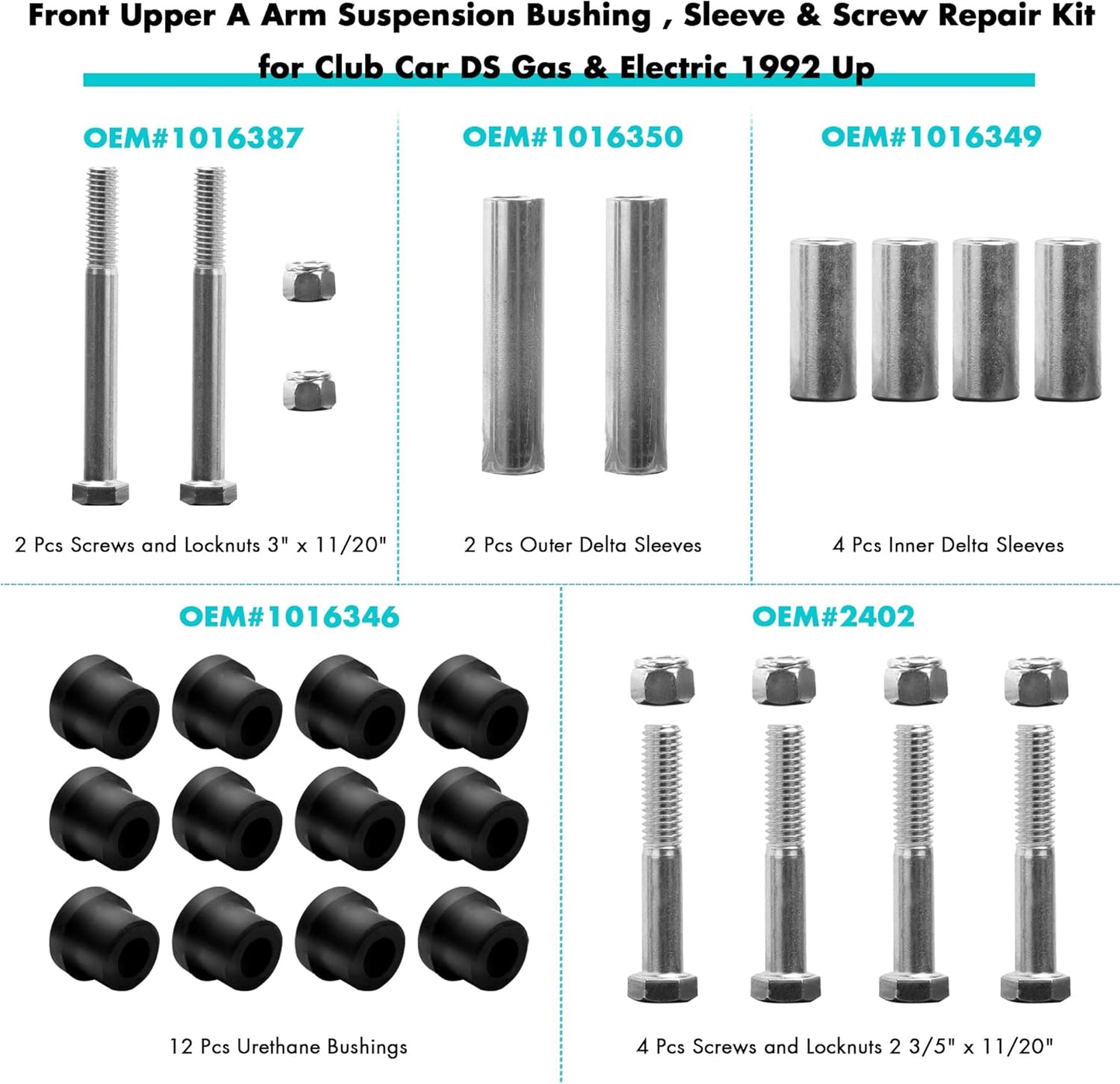 10L0L Golf Cart Front Upper A Arm Suspension Bushings