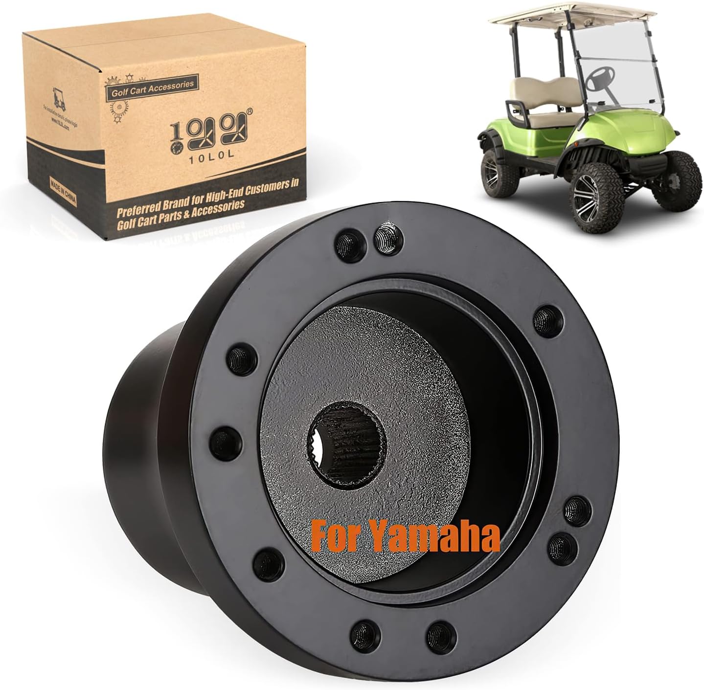 10L0L Golf Cart Steering Wheel Adapter for Yamaha Black