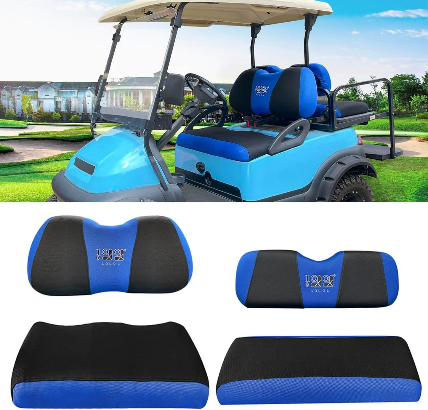 10L0L Golf Cart Front Rear Seat Cover Set