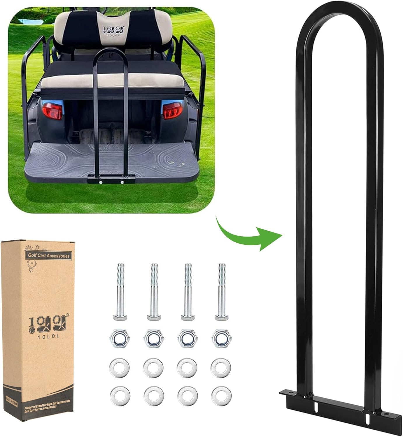 10L0L Universal Rear Seat Grab Bar for Golf Carts