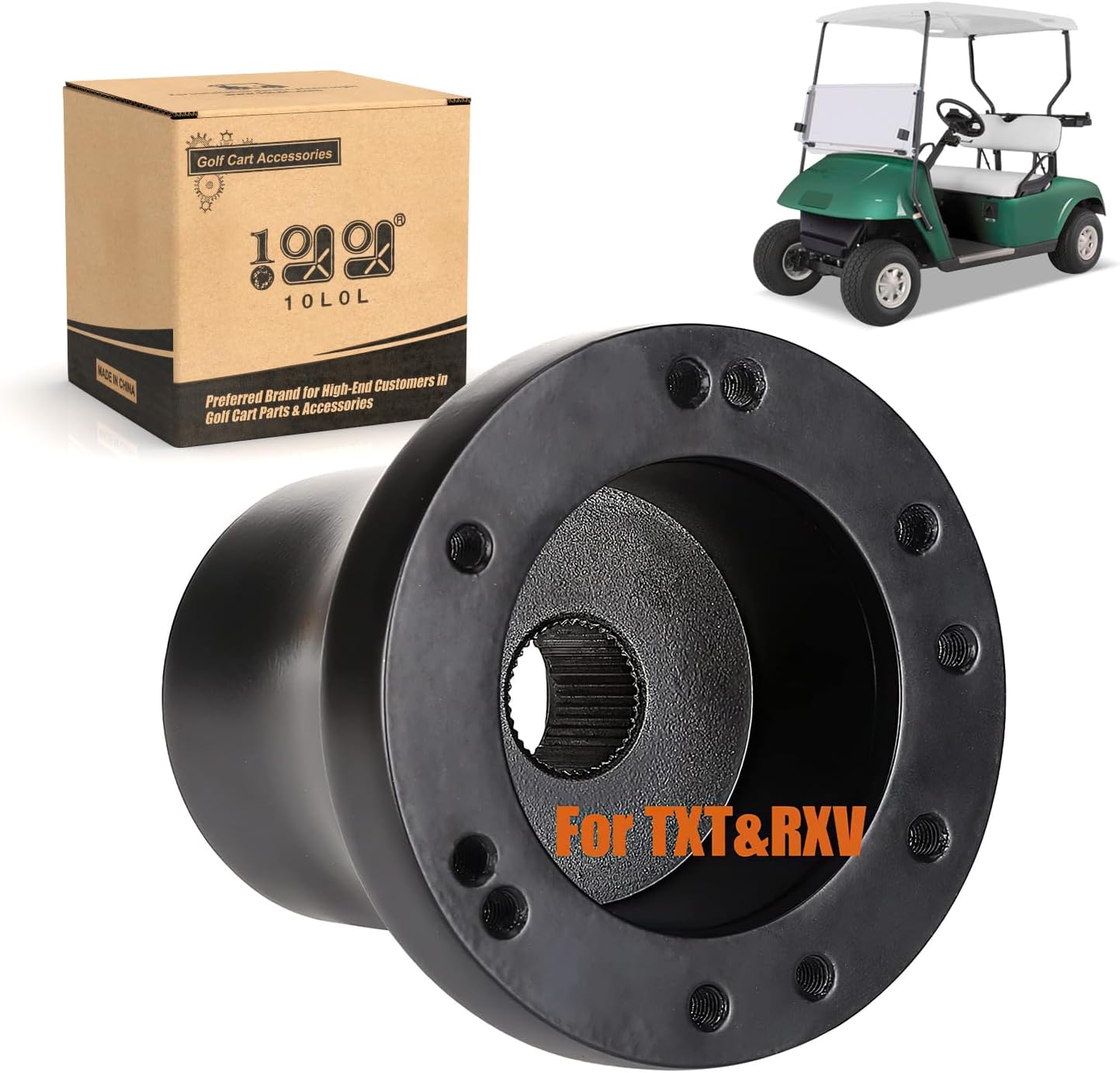10L0L Golf Cart Steering Wheel Adapter for EZGO RXV TXT Black