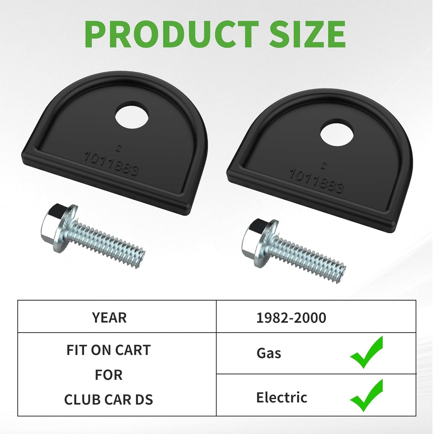 Golf Cart Front Top Strut Mount Pads with Stainless Steel Screws Kit for Club Car DS 1982-2000 Up - 10L0L