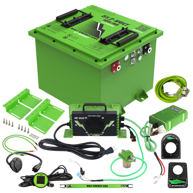 Bolt Energy EZGO RXV, 51V 105AH Square Professional Battery Kit