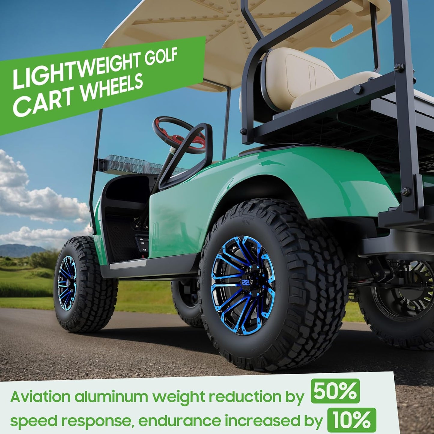 Golf Cart 14 Inch Rims Stylish Appearance Upgrade