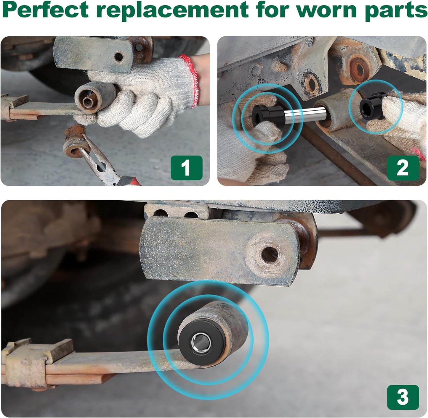 10L0L Complete Golf Cart Rear Leaf Spring Bushing Kit
