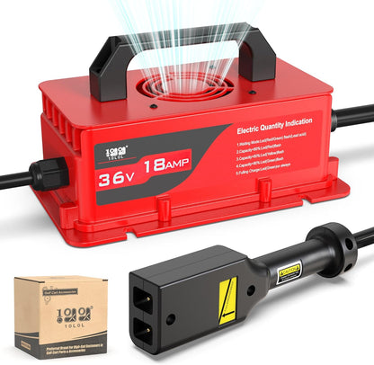 18 Amp 36 Volt Golf Cart Charger Red