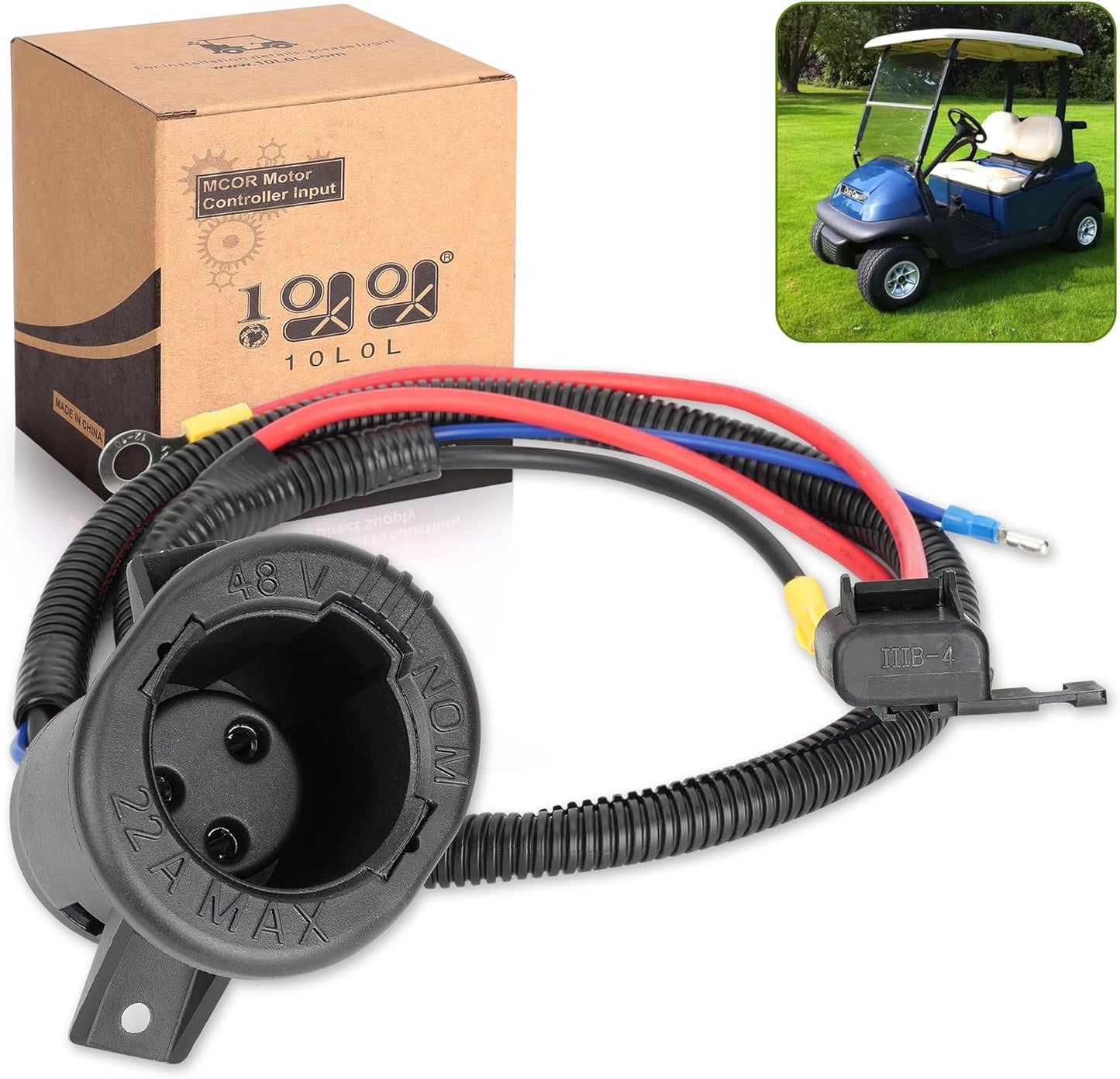 Golf Cart 48 Volts Charger DC Receptacle for Club Car Precedent Tempo