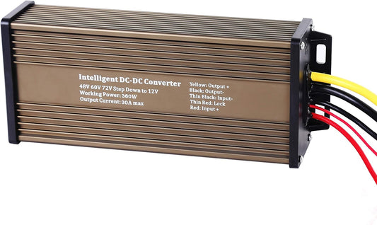 Pro Chaser 72V/60V/48V to 12V DC Converter – 30A 360W Voltage Reducer for Golf Carts & Accessories