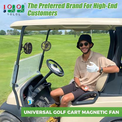10L0L Universal USB Fan - 3-Speed Magnetic Clip Fan for Golf Carts & Offices