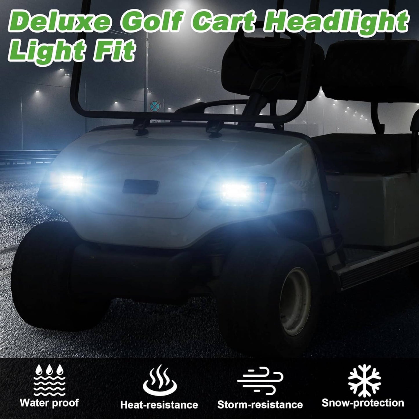 Deluxe Golf Cart Headlight Light Fit