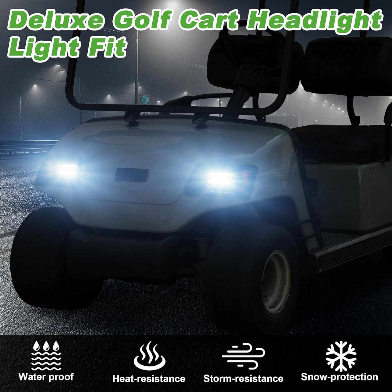Deluxe Golf Cart Headlight Light Fit