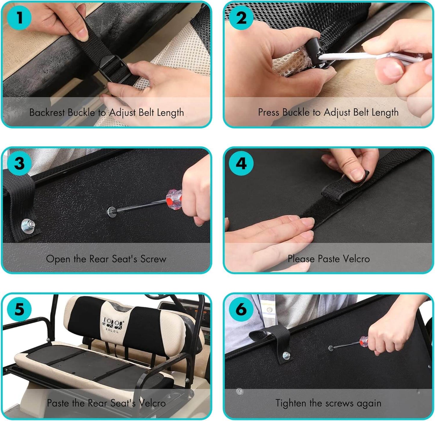 10L0L Golf Cart Front Rear Seat Cover Set