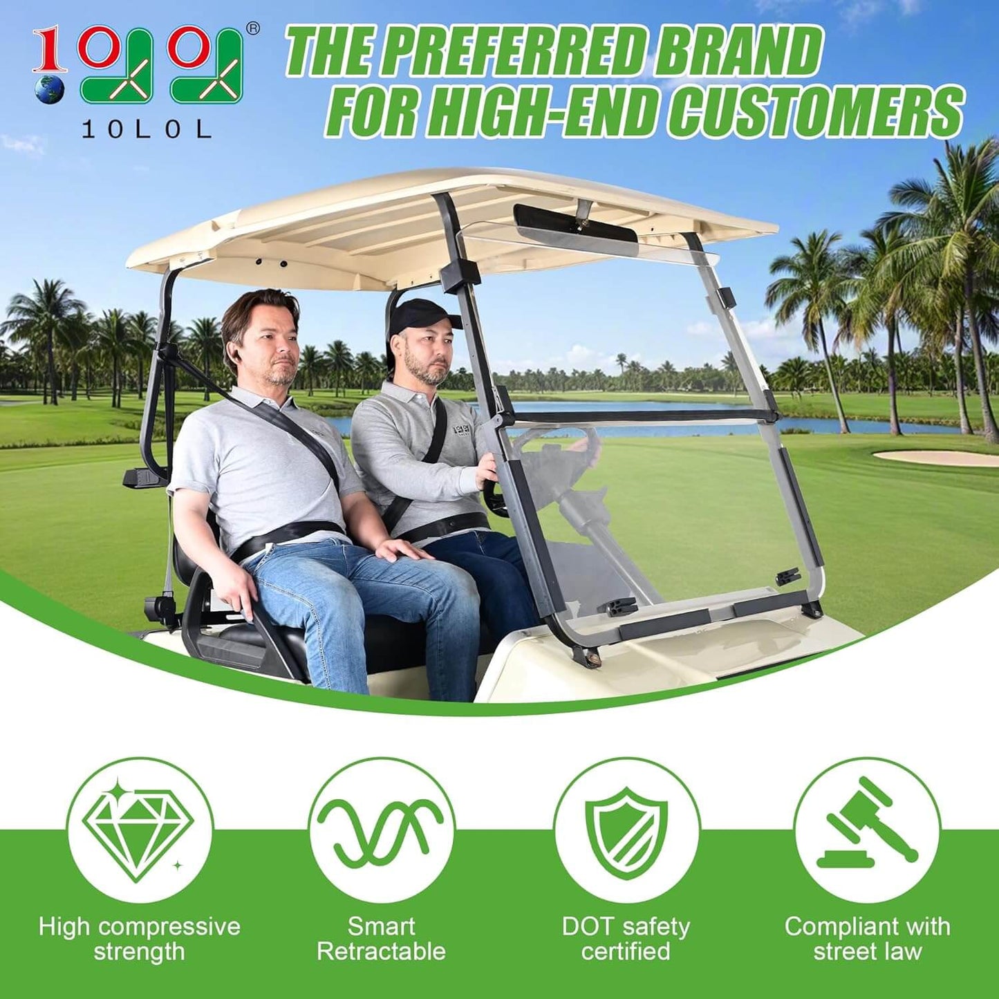 Three-Point Golf Cart Seat Belts for EZGO Club Car