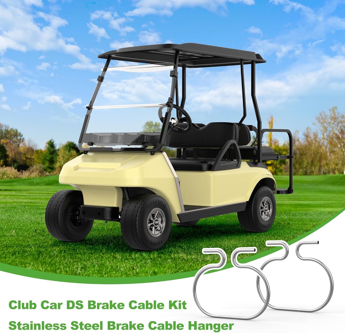 Golf Cart Brake Cable Hanger for Club Car DS 1998-Up Gas Stainless Steel