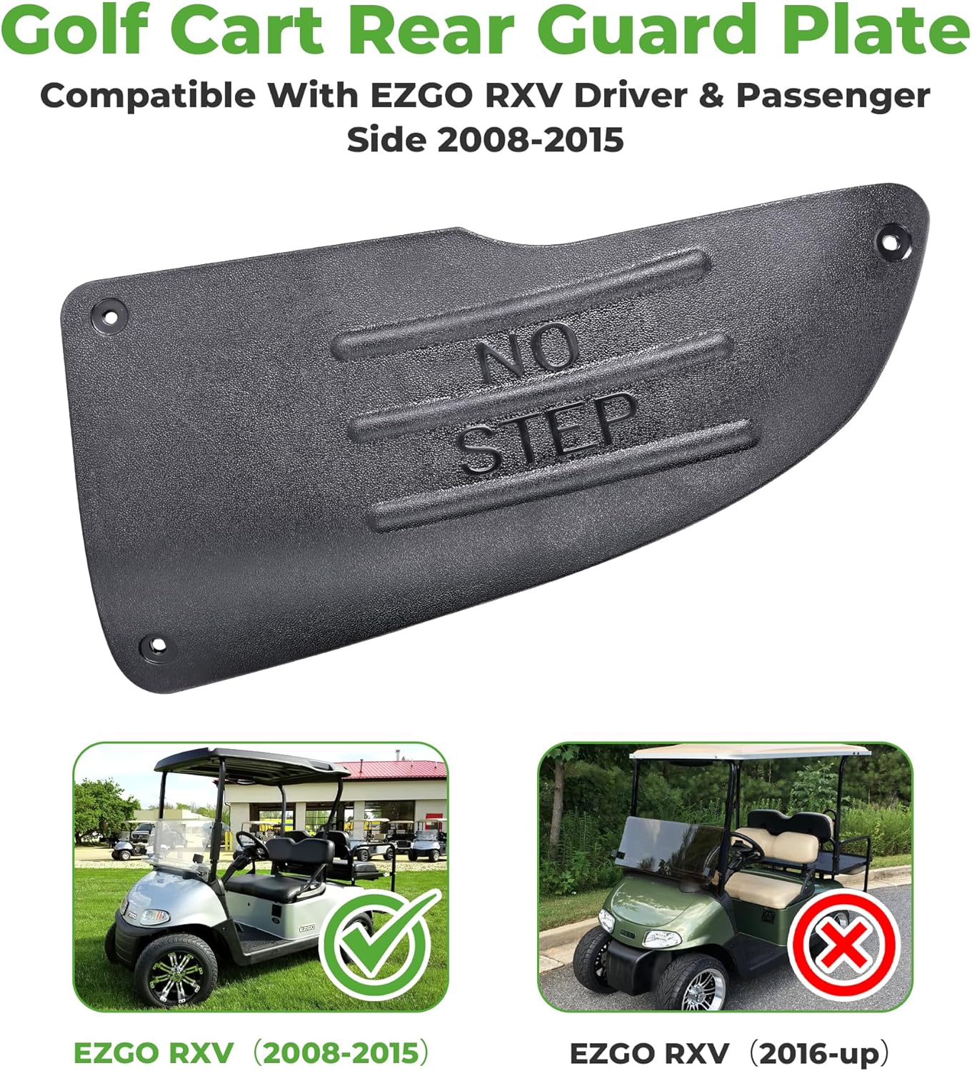 10L0L Golf Cart Rear Side Guard Set