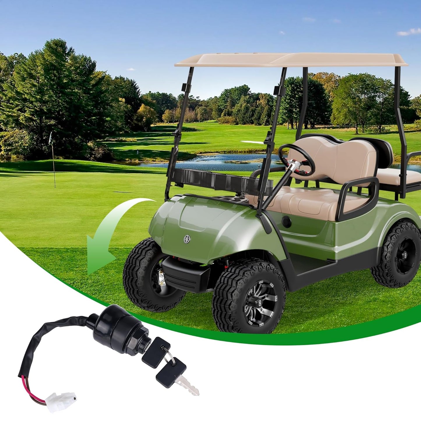 10L0L Golf Cart Ignition Key Switch for Yamaha G11-G22