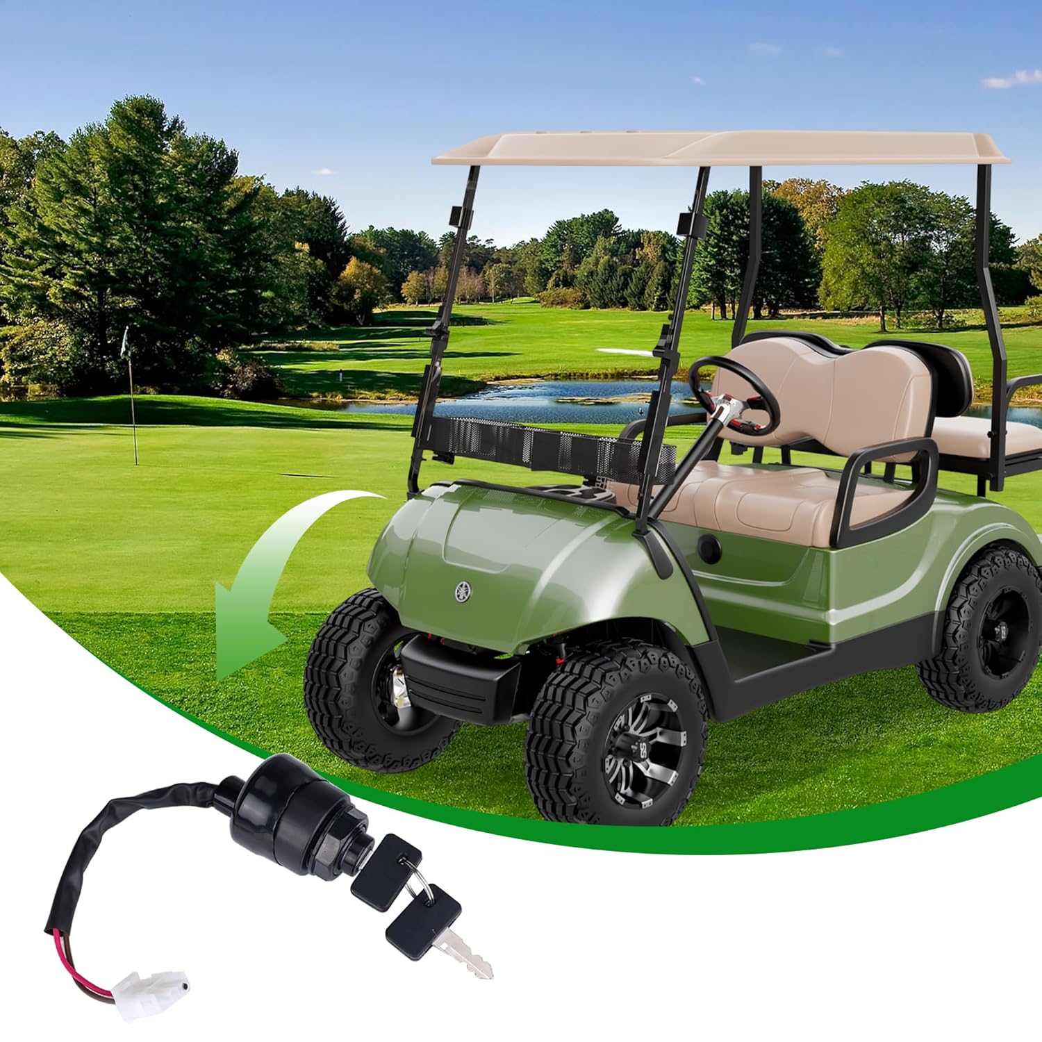 10L0L Golf Cart Ignition Key Switch for Yamaha G11-G22