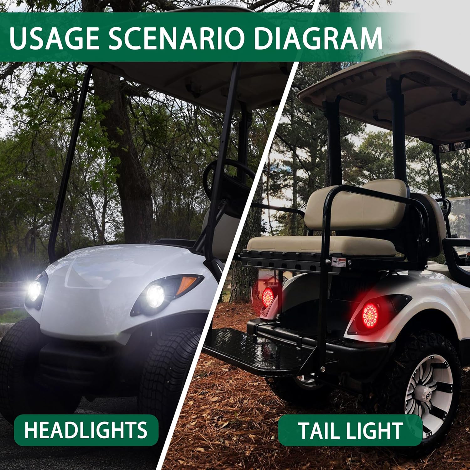 Yamaha G29 golf cart headlight kit application scenarios