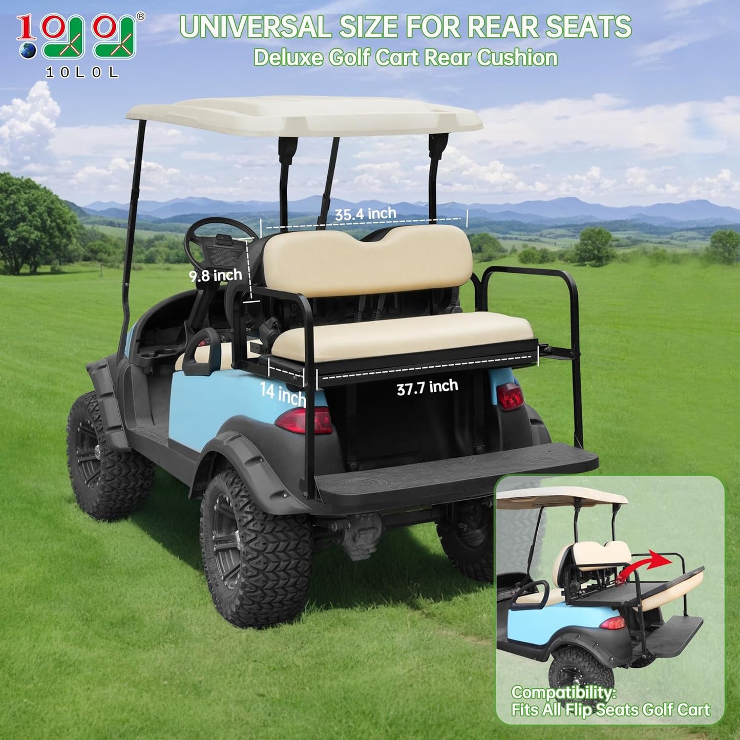 Golf Cart Flip Seat for Yamaha Club Car EZGO Back Seat