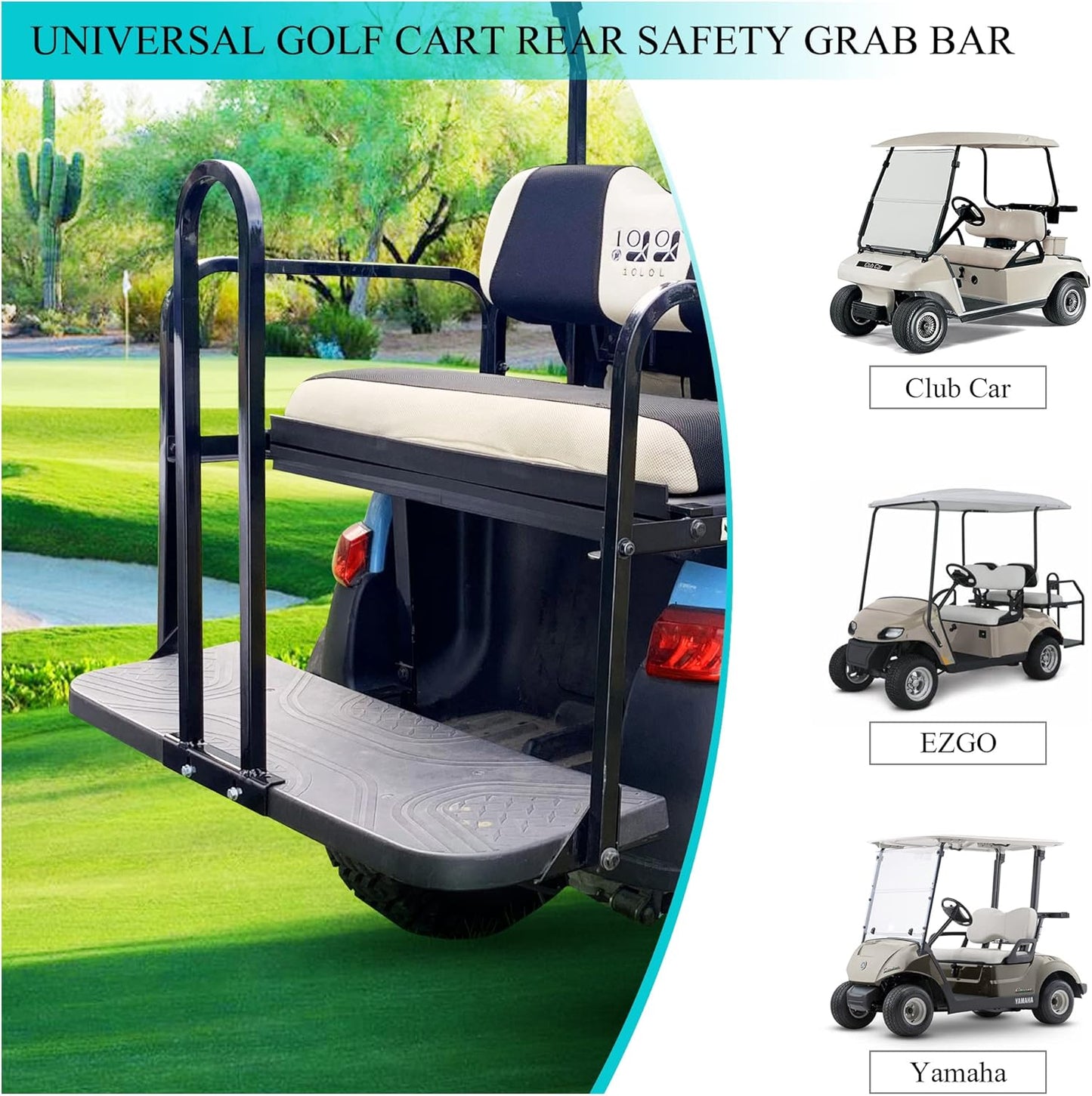 10L0L Universal Golf Cart Rear Seat Safety Grab Bar
