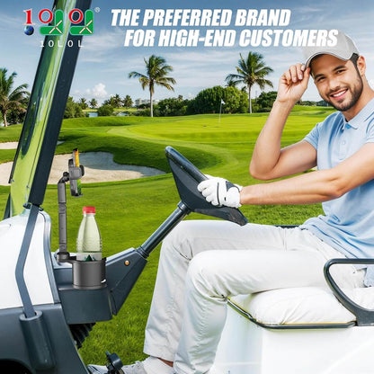 10L0L Updated ABS Golf Cart Cup Holder with Mobile Phone Holder