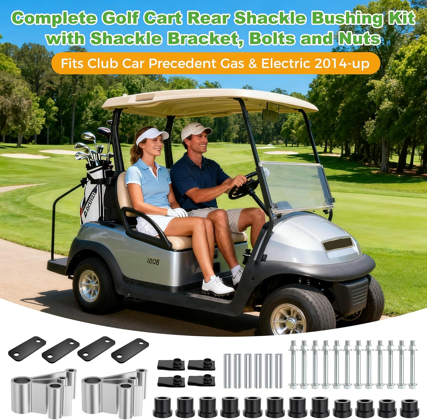 Golf Cart Rear Leaf Spring Shackle Bushing Kit