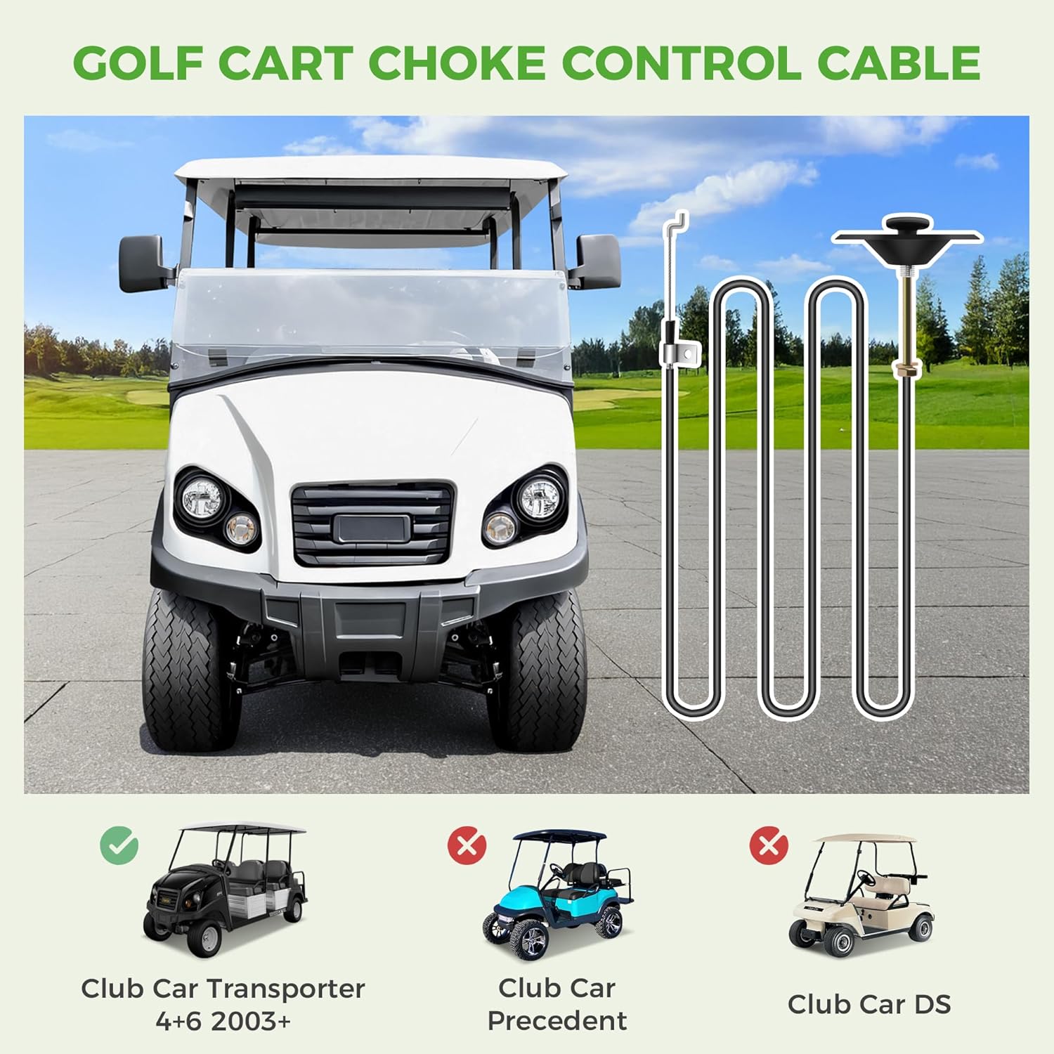 Club Car Golf Cart Choke Control Cable