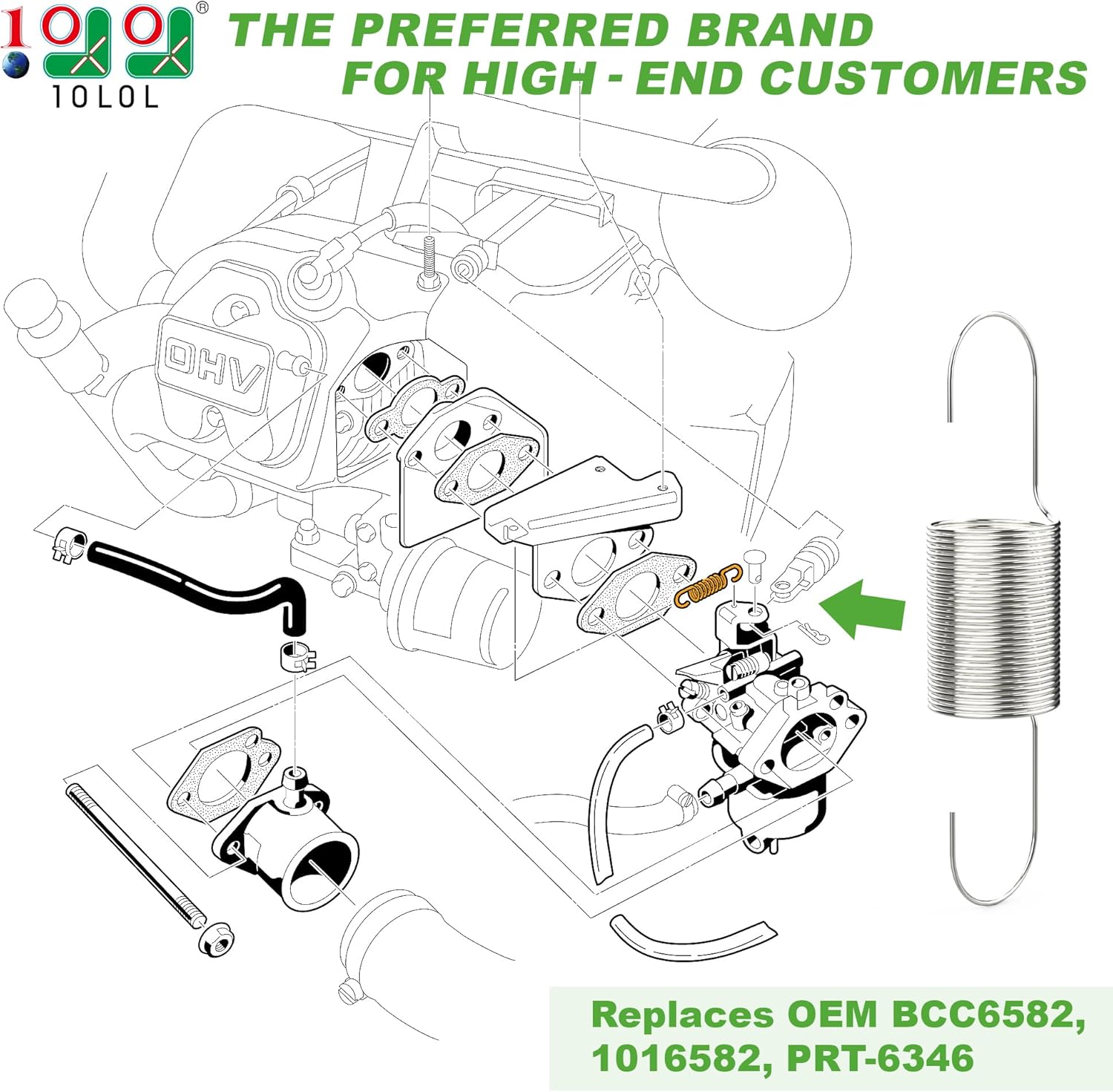 10L0L Carburetor Throttle Return Spring