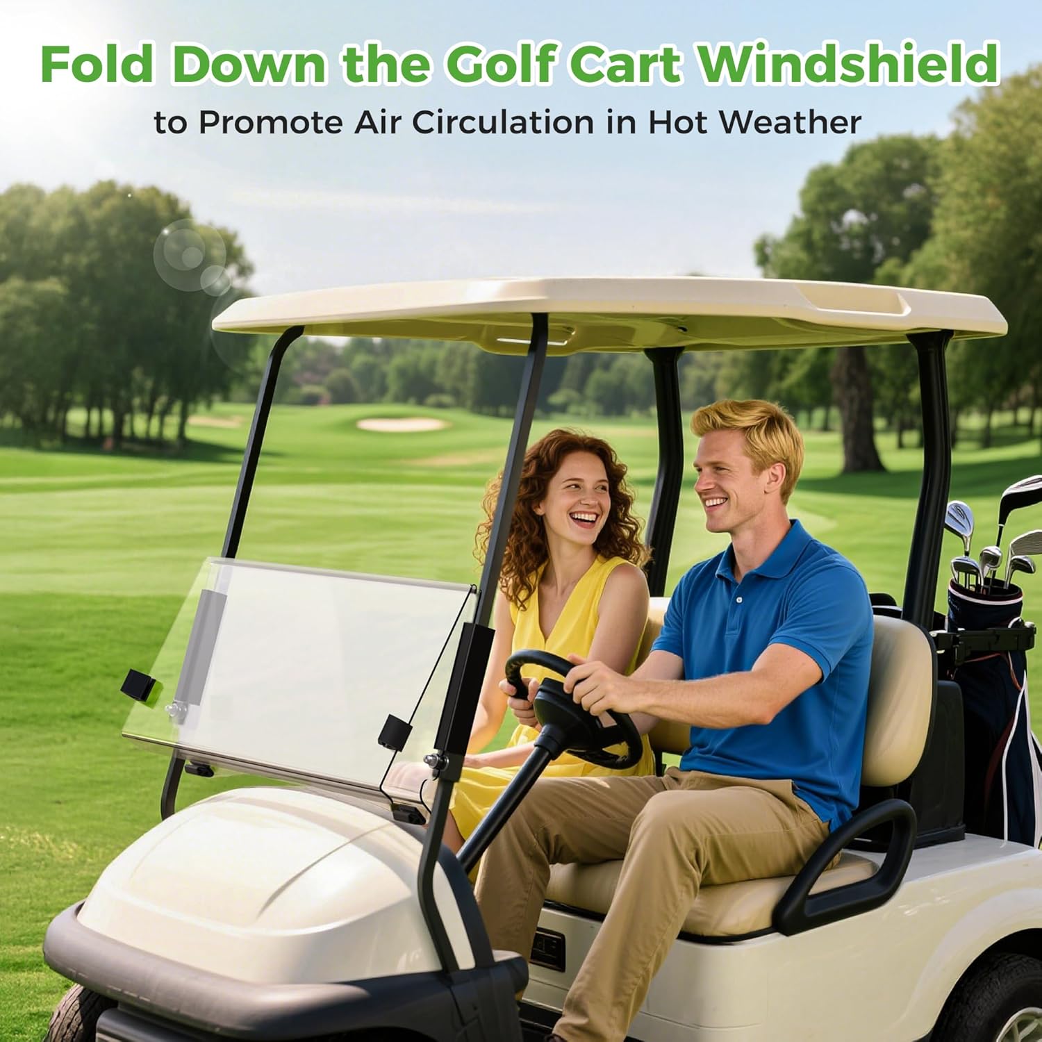 Fold Down the Golf Cart Windshield
