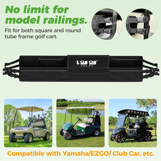 Golf Cart Front Storage Basket – No Drill, Foldable