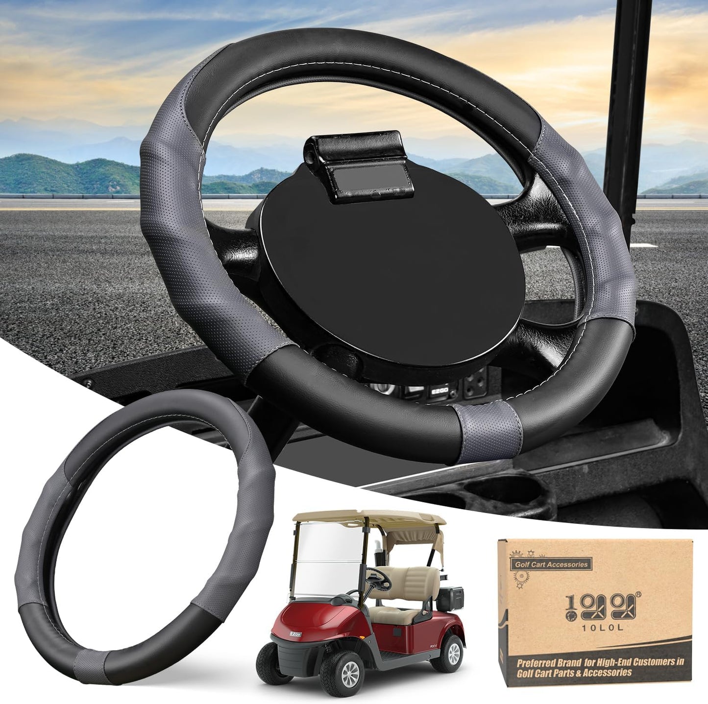 Grey Golf Cart Steering Wheel Covers