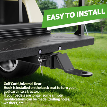 Heavy Duty Golf Cart Trailer Hitch Kit with 2" Receiver for Yamaha, EZGO, Club Car - Easy Installation
