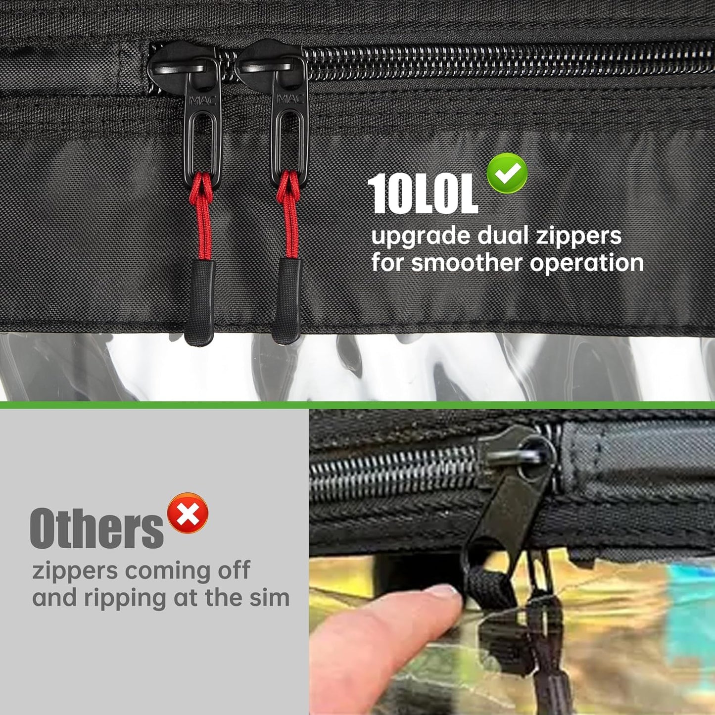 10L0L 600D Golf Cart Enclosure 2 Passenger Rain Cover