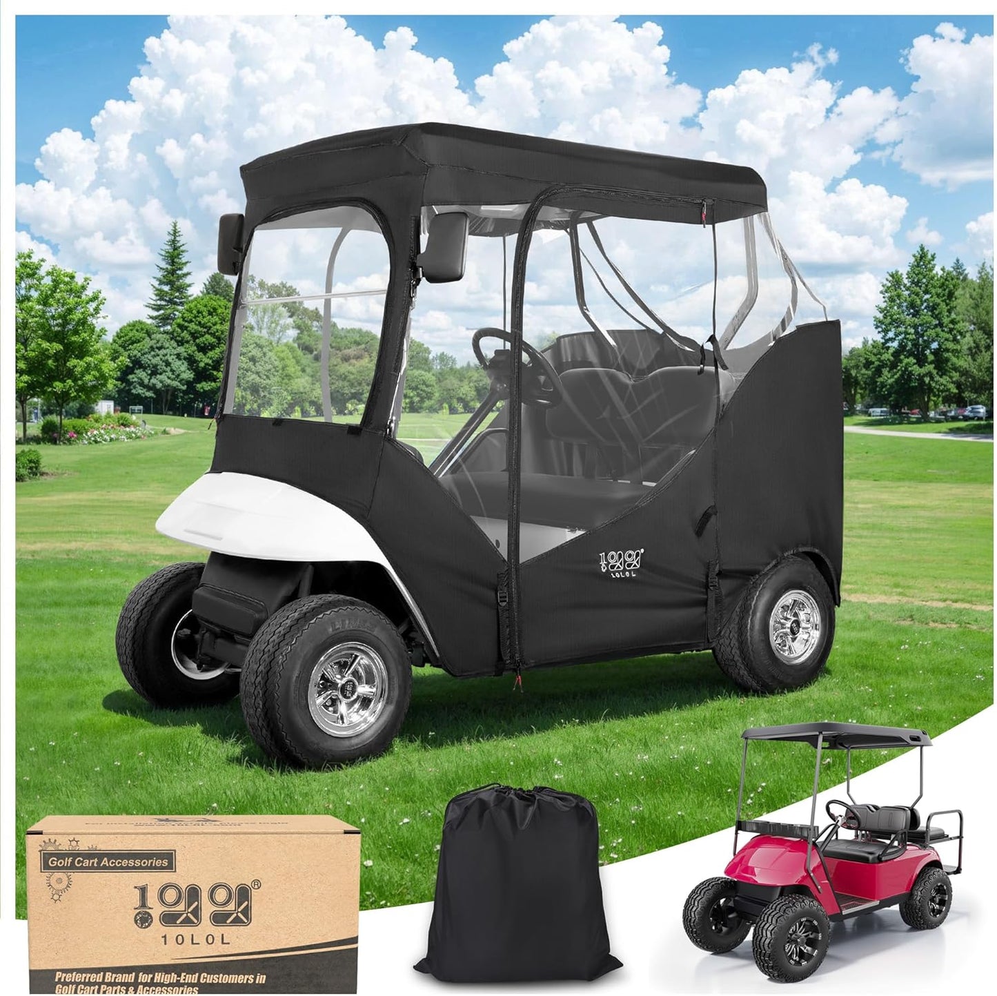 10L0L Golf Cart 2 Passenger Enclosure for EZGO TXT & RXV