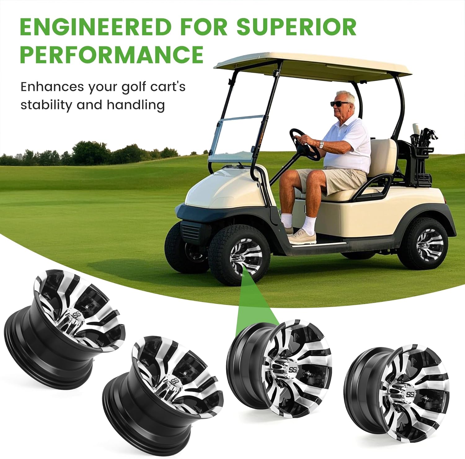 10"/12" Golf Cart Wheel Rims for EZGO/Club Car/Yamaha