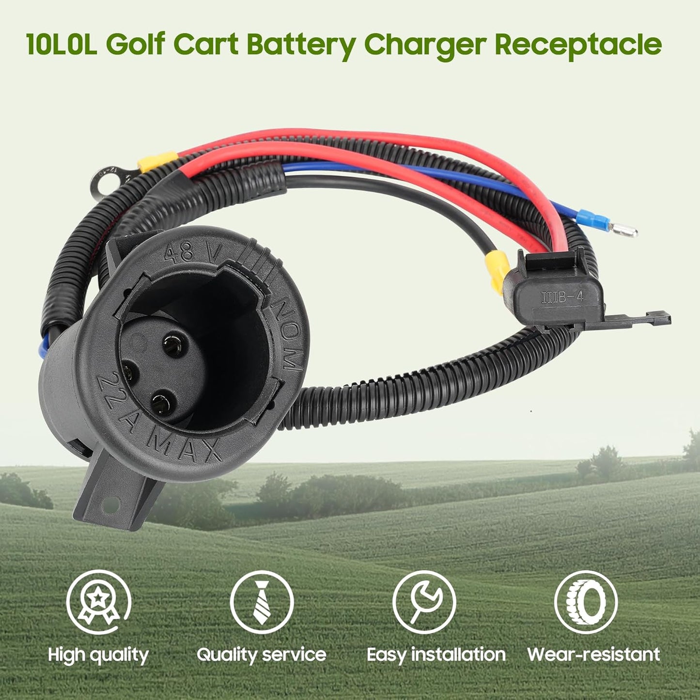10L0L Golf Cart Battery charger Receptacle