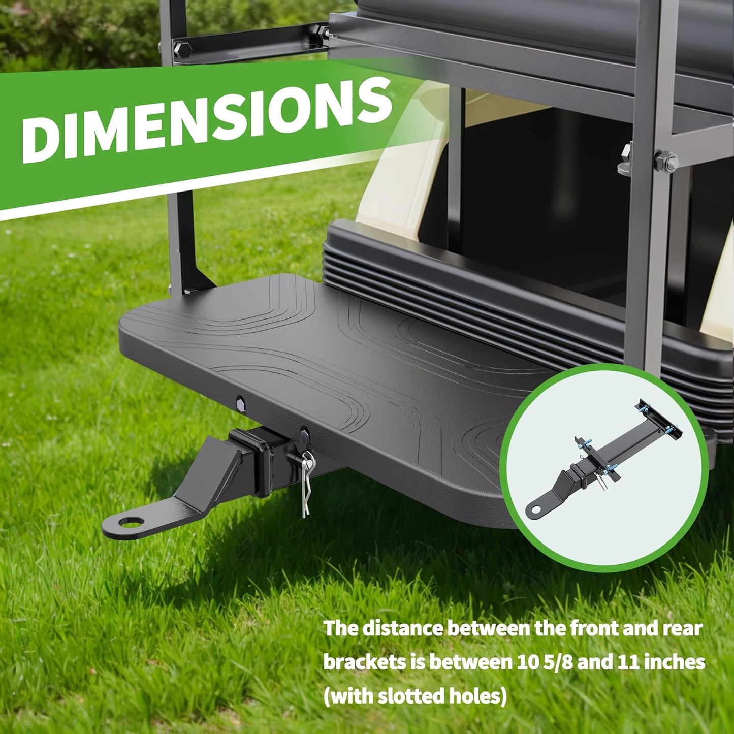 Heavy Duty Golf Cart Trailer Hitch Kit with 2" Receiver for Yamaha, EZGO, Club Car - Easy Installation