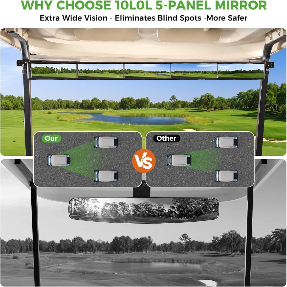 Golf Cart Rear View Mirror