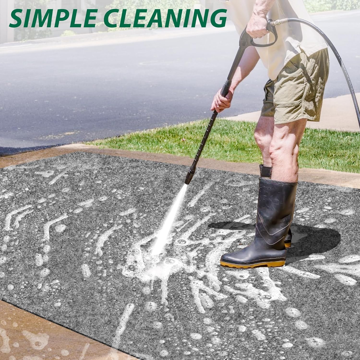10L0L Golf Cart Premium Garage Floor Mat-Waterproof Anti-Slip Thickened Mat